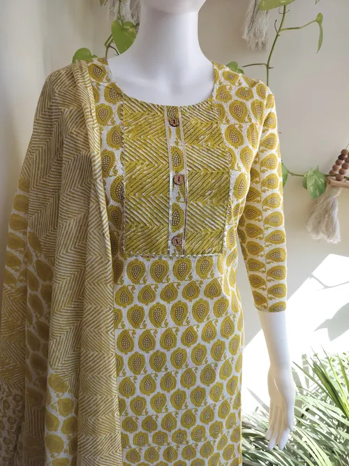 Cotton Mix Salwar Set - Light Green